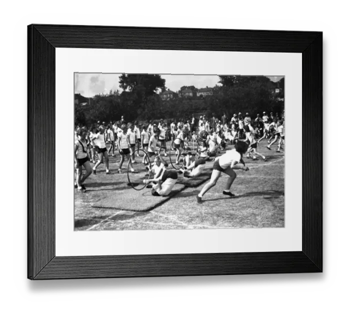 Framed Print : Girls exercising at Greenhithe in Dartford. 1935 Framed Print : Girls exercising at Greenhithe in Dartford. 1935