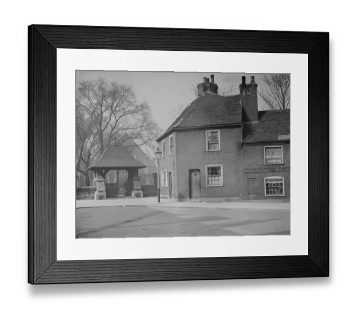 Framed Print : Cottages on the Hill in Northfleet, Kent. 7 March 1938 Framed Print : Cottages on the Hill in Northfleet, Kent. 7 March 1938