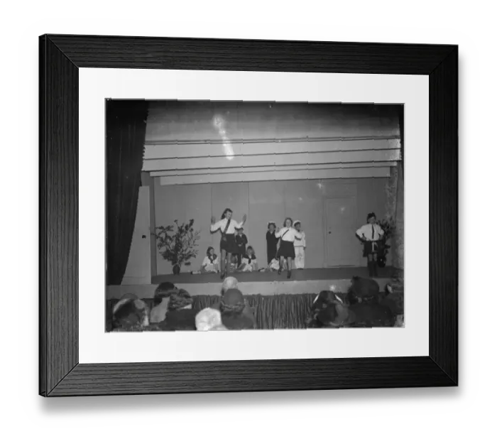 Framed Print : Children performing on stage in Eynsford, Kent. 1938 Framed Print : Children performing on stage in Eynsford, Kent. 1938