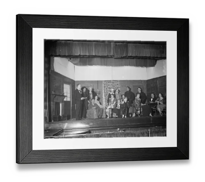 Framed Print : The cast at the Marlborough Park Dramatic Club, Sidcup, Kent. 1935