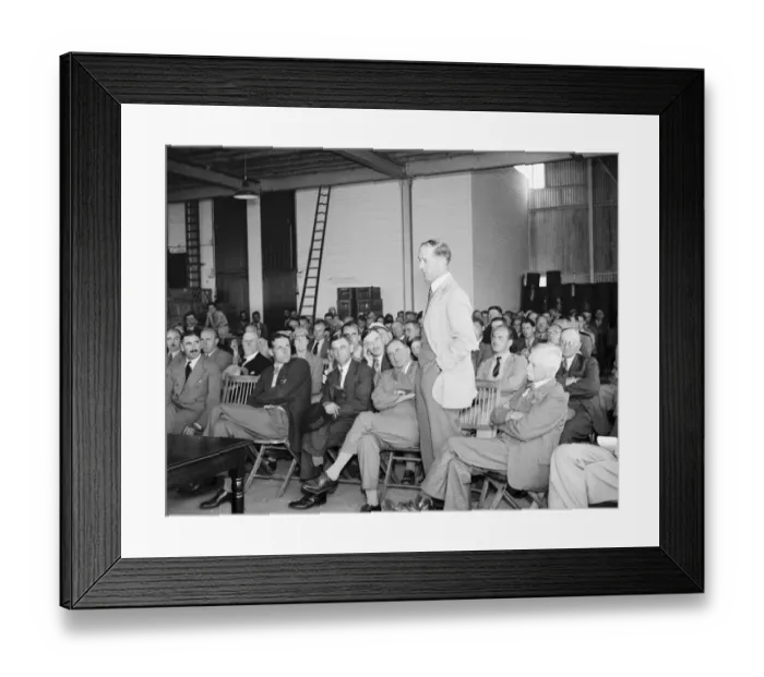 Framed Print : East Malling Research Station open day. Questions from the floor from Mr T Neame. 1937 Framed Print : East Malling Research Station open day. Questions from the floor from Mr T Neame. 1937