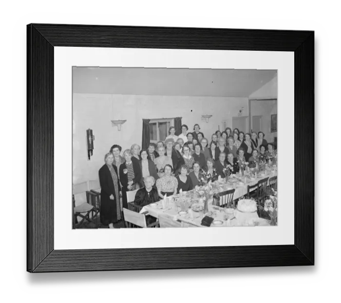 Framed Print : The Farningham Womens Institute birthday party. A group photo. 1939 Framed Print : The Farningham Womens Institute birthday party. A group photo. 1939
