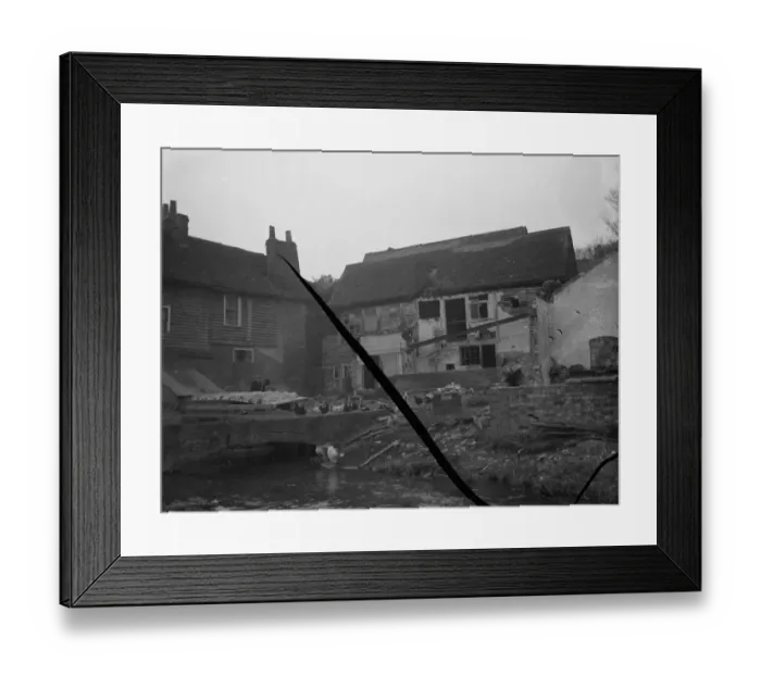 Framed Print : Demolition of the old Shoreham Paper Mill. 10 February 1936 Framed Print : Demolition of the old Shoreham Paper Mill. 10 February 1936