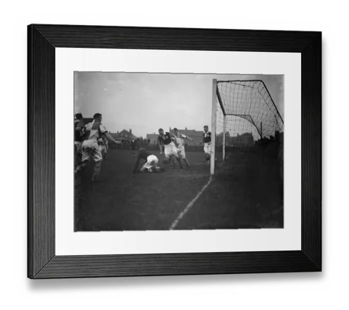 Framed Print : Erith and Belvedere club versus Worthing football club. The keeper watches as Framed Print : Erith and Belvedere club versus Worthing football club. The keeper watches as