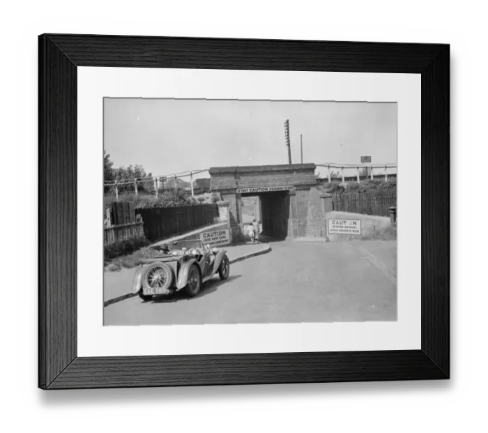 Framed Print : Caution signs on a narrow bridge in Crayford, Kent. 1938 Framed Print : Caution signs on a narrow bridge in Crayford, Kent. 1938