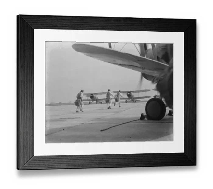 Framed Print : RAF Empire air day rehearsal, Biggin Hill, Kent. Pilots of 32 and 79 squadron Framed Print : RAF Empire air day rehearsal, Biggin Hill, Kent. Pilots of 32 and 79 squadron