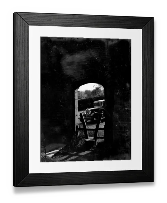 Framed Print : Country view of a motorcar at Penshurst, Kent. 1933 Framed Print : Country view of a motorcar at Penshurst, Kent. 1933