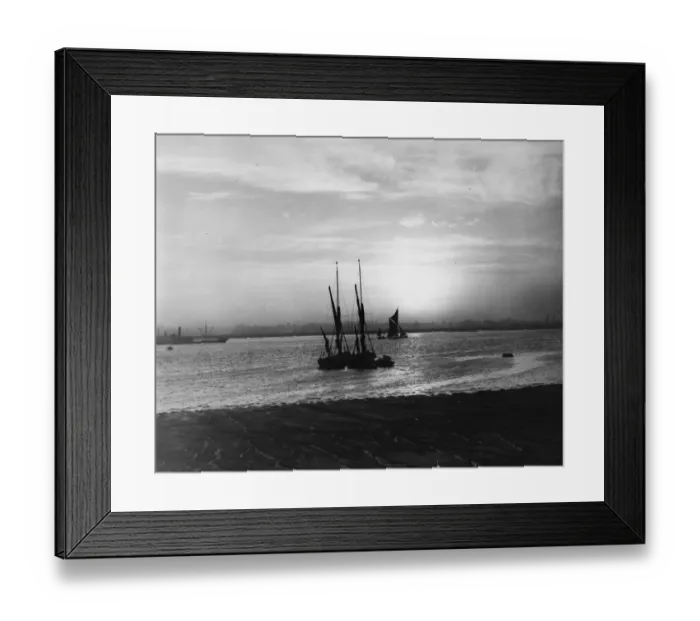 Framed Print : Barges on the River Thames off Long Reach, near Dartford, Kent. January 1938 Framed Print : Barges on the River Thames off Long Reach, near Dartford, Kent. January 1938
