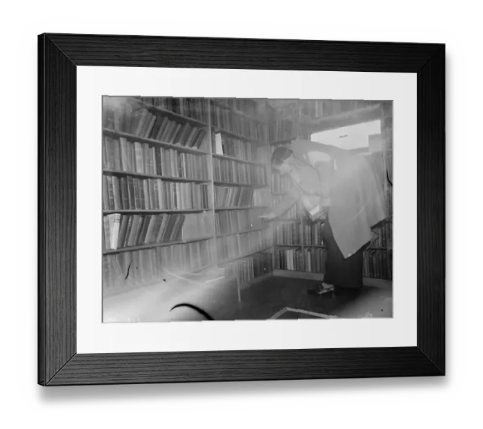 Framed Print : A woman visiting the Kent County mobile library. 1939 Framed Print : A woman visiting the Kent County mobile library. 1939