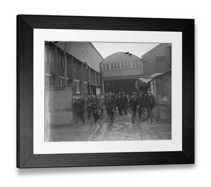 Framed Print : Workers leaving Dartford factory. 1935