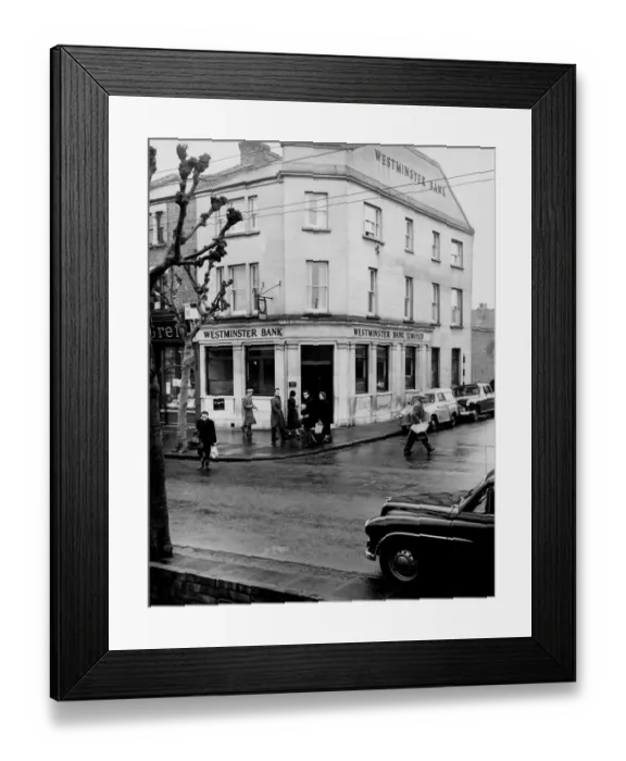 Framed Print : Westminster Bank Limited Bexleyheath Branch Kent 1950s 1960s
