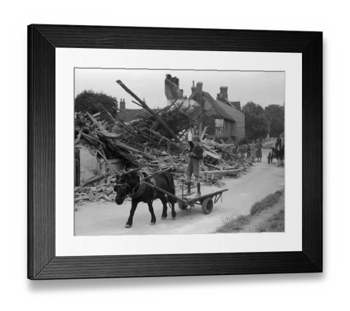 Framed Print : A little boy riding a cart pulled by his pony proudly shows off the bottle of milk Framed Print : A little boy riding a cart pulled by his pony proudly shows off the bottle of milk