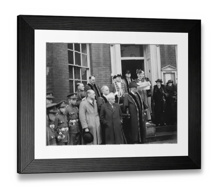 Framed Print : A proclamation in Dartford, Kent. 1936