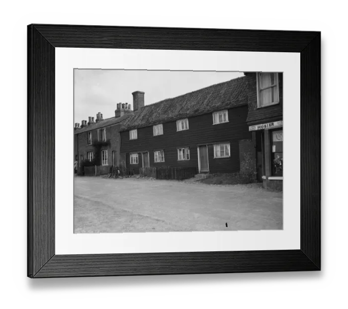 Framed Print : Old cottages in Meopham. 1938
