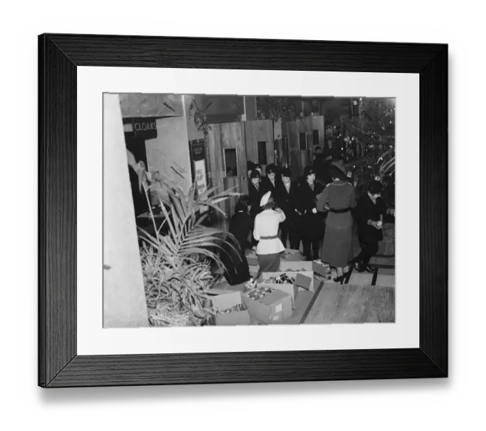 Framed Print : Children recieve gifts at the Odean cinema in Sidcup, Kent. 1936 Framed Print : Children recieve gifts at the Odean cinema in Sidcup, Kent. 1936