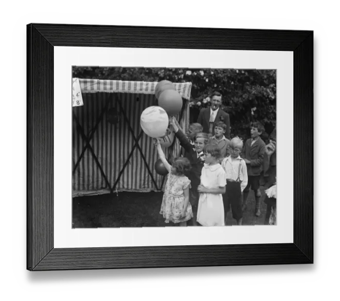 Framed Print : Chislehurst fete in Kent. The start of the balloon race. 1936 Framed Print : Chislehurst fete in Kent. The start of the balloon race. 1936