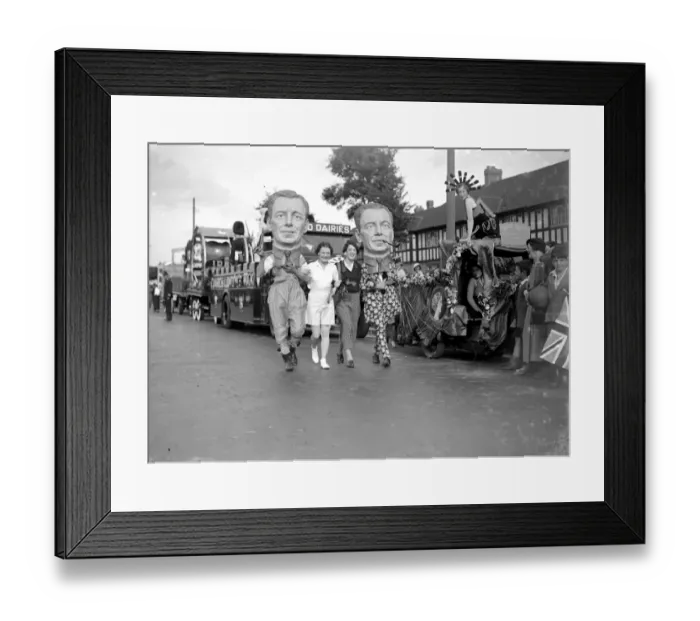 Framed Print : Eltham Carnival in Kent. Big Heads. 1934 Framed Print : Eltham Carnival in Kent. Big Heads. 1934