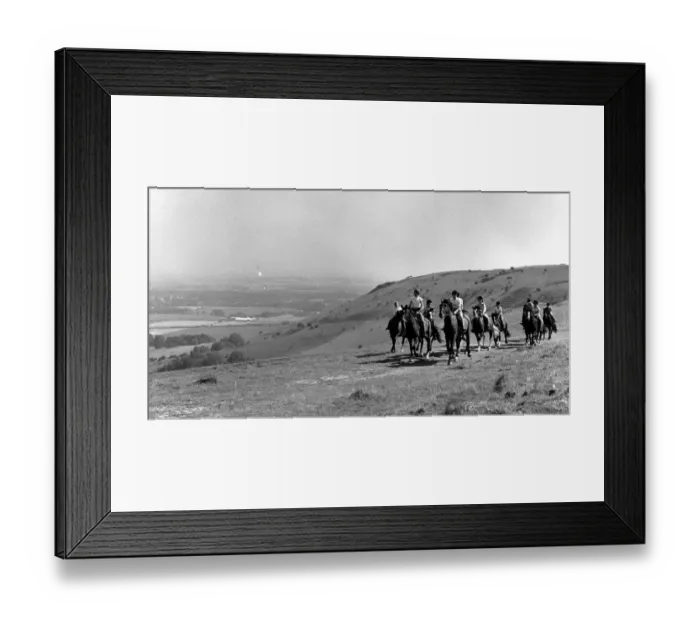 Framed Print : Treking across country on the Sussex Downs 3 September 1962 Framed Print : Treking across country on the Sussex Downs 3 September 1962