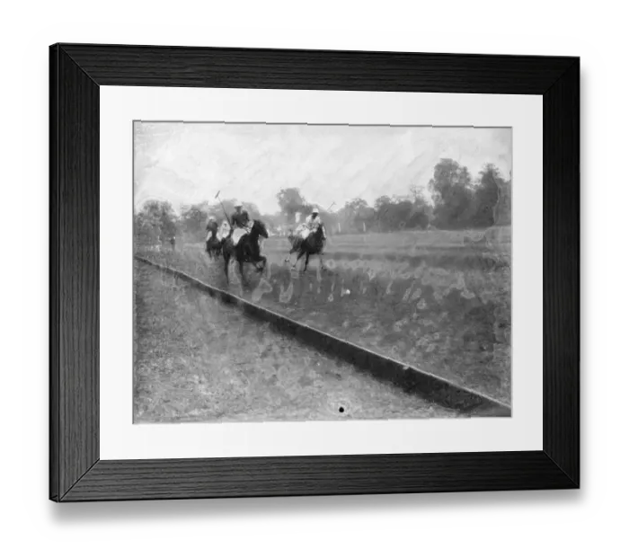 Framed Print : Polo players cantering down the field. 1935
