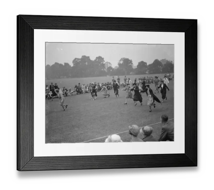 Framed Print : Sports day at Hillside School in Eltham, Kent. The mums race. 1939 Framed Print : Sports day at Hillside School in Eltham, Kent. The mums race. 1939
