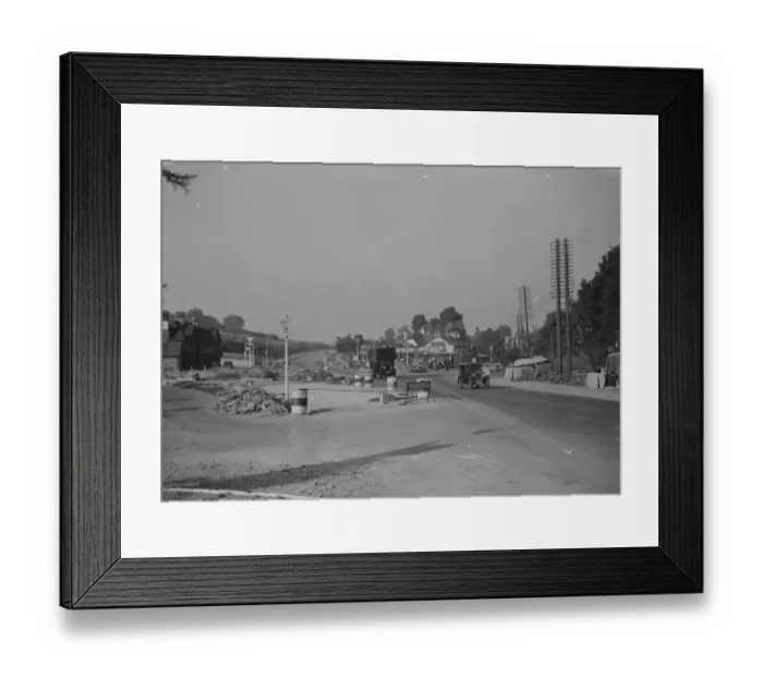 Framed Print : Traffic improvements under construction at Green Street, Green Cross Road, Kent Framed Print : Traffic improvements under construction at Green Street, Green Cross Road, Kent