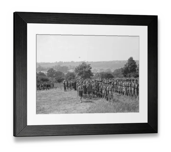 Framed Print : Kent Scouts inspection in preparation for the 5th World Scout Jamboree in Holland Framed Print : Kent Scouts inspection in preparation for the 5th World Scout Jamboree in Holland