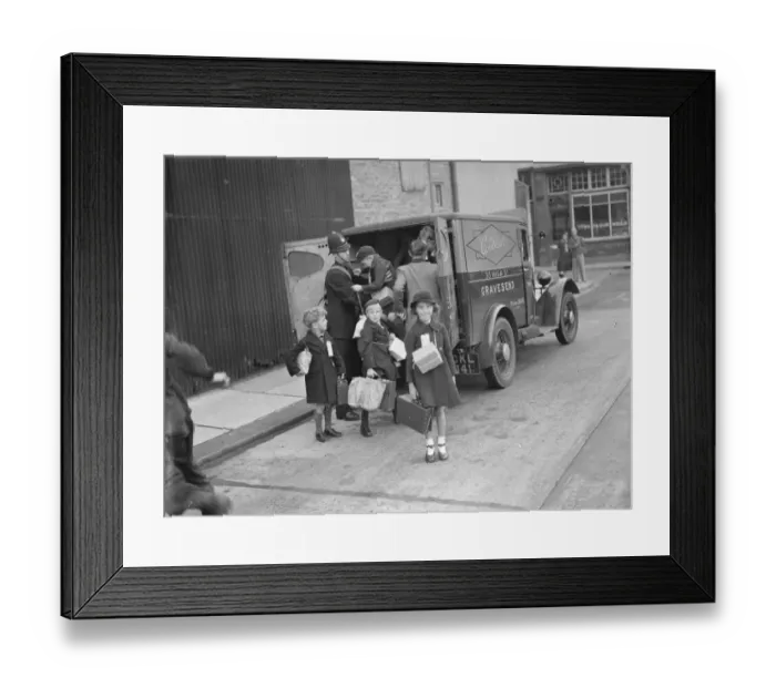 Framed Print : In response to the dangers of war the British government launched a scheme to evacuate