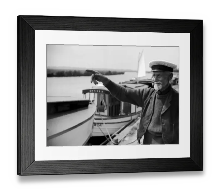 Framed Print : Tommy Lipton on Ther Broads, Norfolk. 1933 Framed Print : Tommy Lipton on Ther Broads, Norfolk. 1933