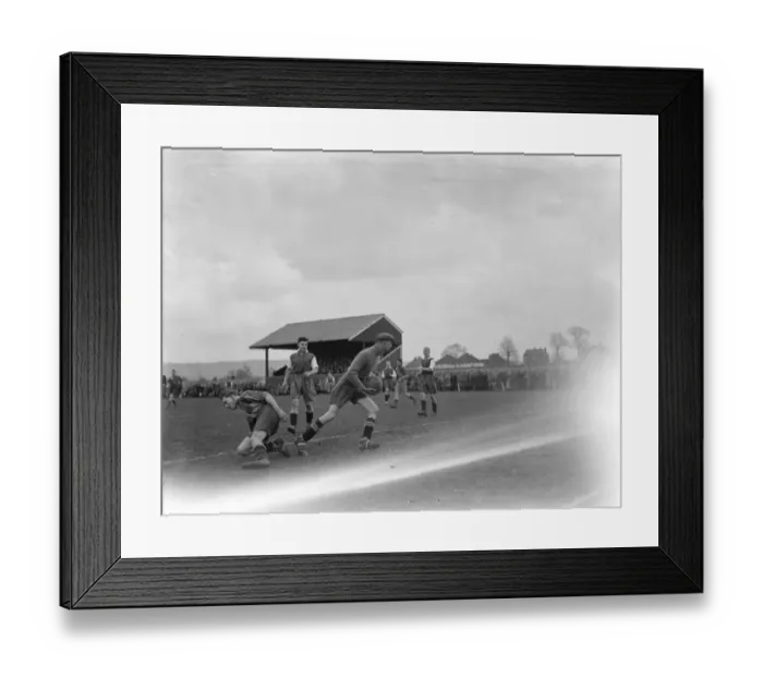 Framed Print : Football match part of the Kent County Junior Cup, in Chislehurst, Kent Framed Print : Football match part of the Kent County Junior Cup, in Chislehurst, Kent