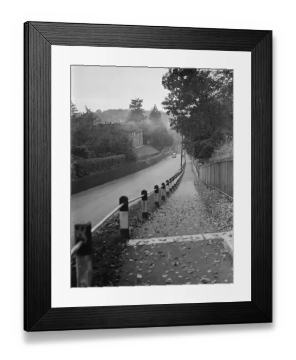 Framed Print : The road through Harbledown village near Canterbury, Kent. 1937 Framed Print : The road through Harbledown village near Canterbury, Kent. 1937