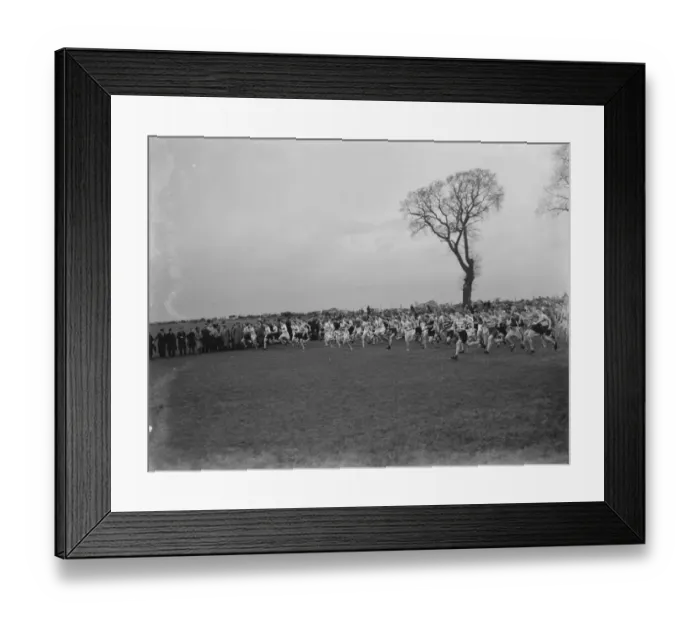 Framed Print : Cross country race Darenth, Kent. The start. 1937 Framed Print : Cross country race Darenth, Kent. The start. 1937