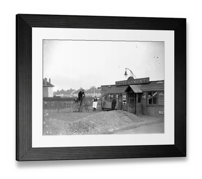 Framed Print : Cafe Fenced in Eltham, Kent. 30 October 1934