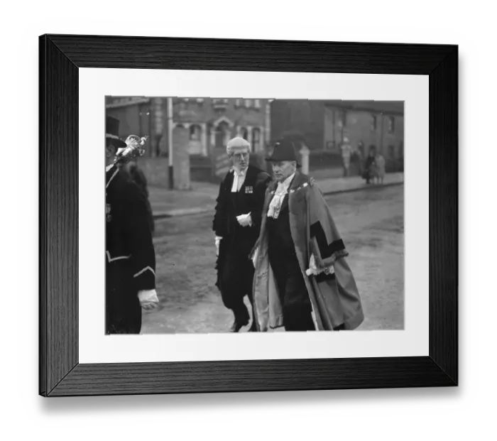 Framed Print : Civic service procession in Bexleyheath, Kent. At the front is C J Buckingham Framed Print : Civic service procession in Bexleyheath, Kent. At the front is C J Buckingham
