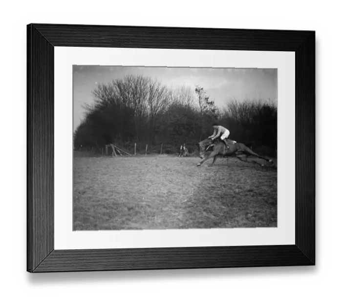 Framed Print : R A point to point, Green Street Green, a fall. 1938 Framed Print : R A point to point, Green Street Green, a fall. 1938