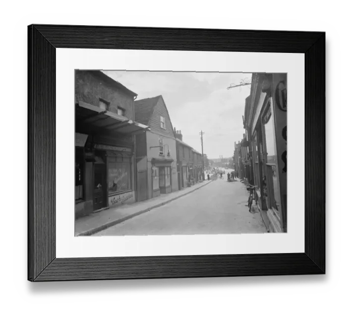 Framed Print : A view of the buildings on Cray Ford high street that are soon to be demolished Framed Print : A view of the buildings on Cray Ford high street that are soon to be demolished