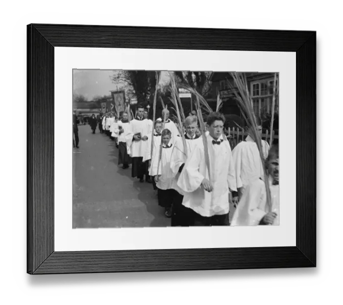 Framed Print : Church palm procession through Orpington. 1935 Framed Print : Church palm procession through Orpington. 1935