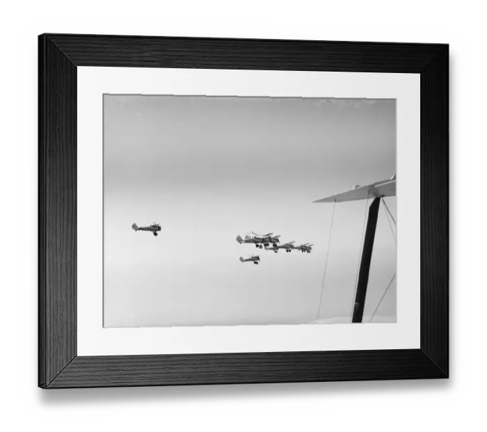 Framed Print : Bristol Bulldogs fighters of No 32 Squadron in formation flying over Biggin Hill Framed Print : Bristol Bulldogs fighters of No 32 Squadron in formation flying over Biggin Hill
