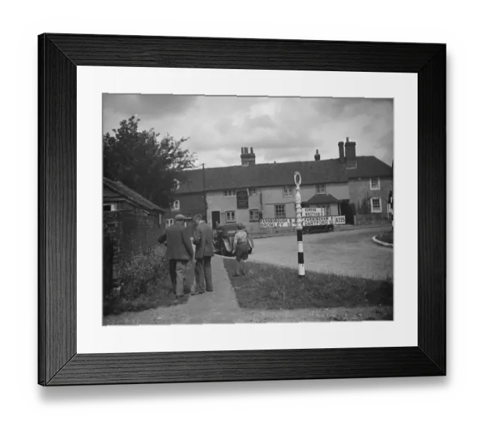 Framed Print : Short sign posts in Otford on the A225. 1938
