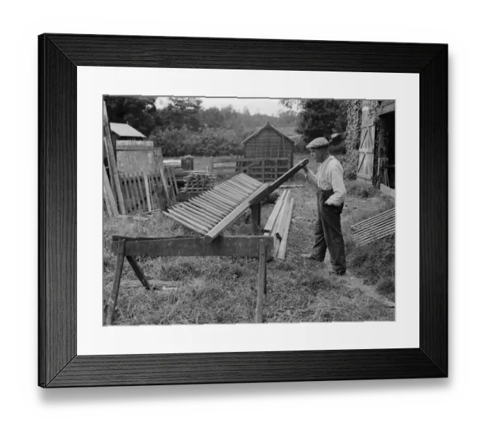 Framed Print : Samuel Hook, Scottow, ladder maker. 1937 Framed Print : Samuel Hook, Scottow, ladder maker. 1937