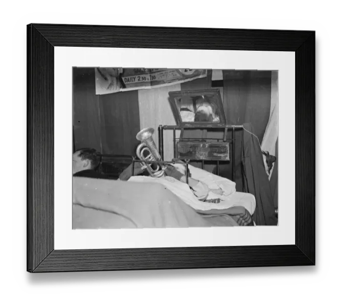 Framed Print : The bugler, part of the crippled childrens circus at Alexandra Hospital in Swanley Framed Print : The bugler, part of the crippled childrens circus at Alexandra Hospital in Swanley