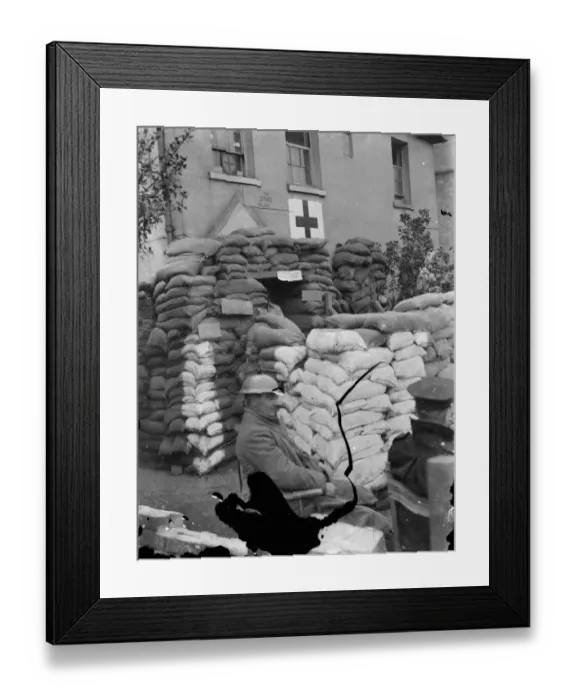 Framed Print : An Air Raid Precautions first aid post in Sidcup, Kent. The building has been fortified Framed Print : An Air Raid Precautions first aid post in Sidcup, Kent. The building has been fortified