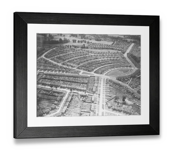 Framed Print : An aerial view of Marlborough Park in Sidcup, Kent. 1939 Framed Print : An aerial view of Marlborough Park in Sidcup, Kent. 1939