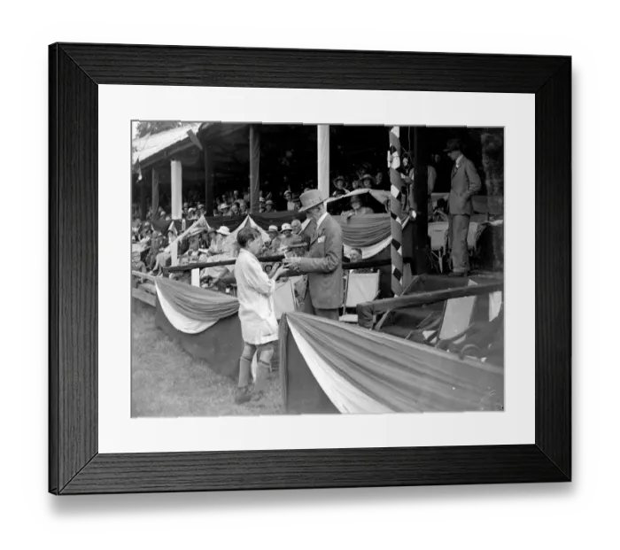 Framed Print : Tunbridge Wells Show. President and prize giving the Marquis Abergayemmey. 1934
