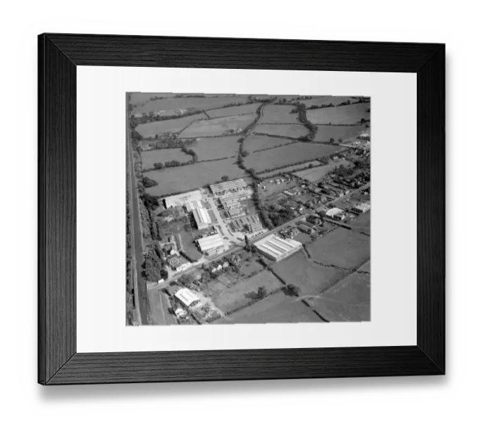 Framed Print : Aerial view of Edenbridge Kent. industrial estate, bottom left is within the town