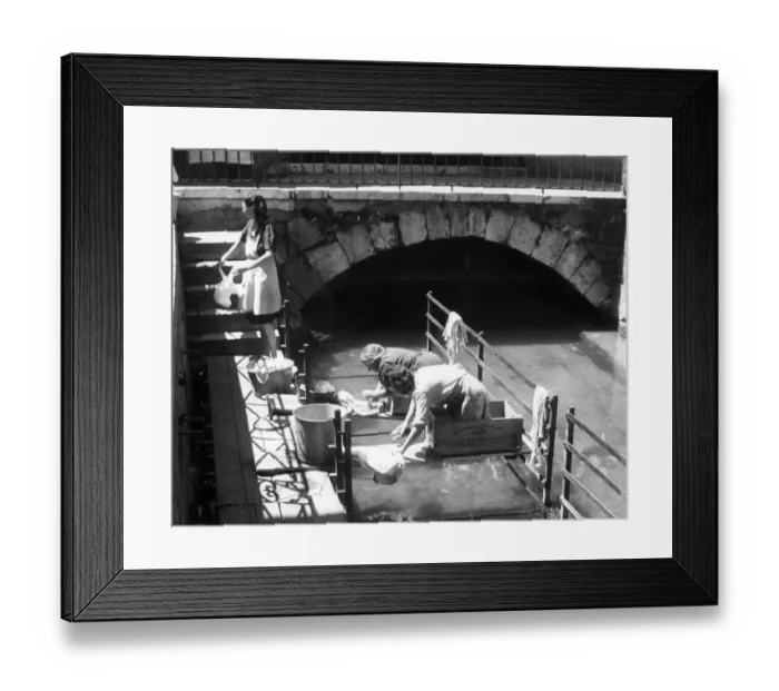 Framed Print : Women washing clothes in Switerland using traditional methods with scrubbing brushes Framed Print : Women washing clothes in Switerland using traditional methods with scrubbing brushes