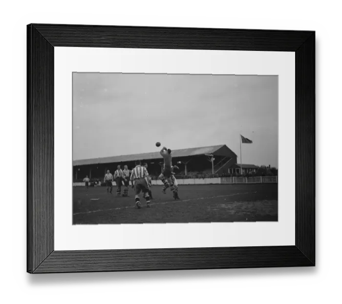 Framed Print : Dartford versus Northfleet. Action from the game. 1939 Framed Print : Dartford versus Northfleet. Action from the game. 1939