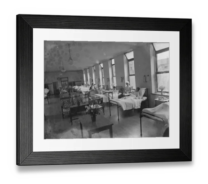 Framed Print : Gravesend Hospital in Kent. Patients in the womens ward. 1939 Framed Print : Gravesend Hospital in Kent. Patients in the womens ward. 1939