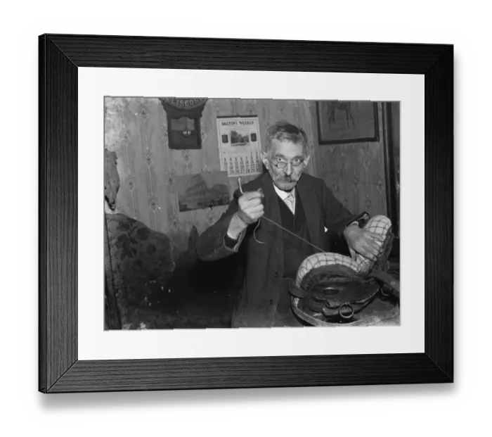 Framed Print : Edward Bailey, the saddler from Farningham, Kent. 1937 Framed Print : Edward Bailey, the saddler from Farningham, Kent. 1937