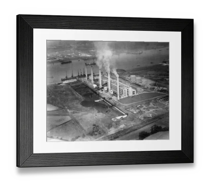Framed Print : Aerial view of Littlebrook Power Station on the River Thames near Dartford, Kent Framed Print : Aerial view of Littlebrook Power Station on the River Thames near Dartford, Kent