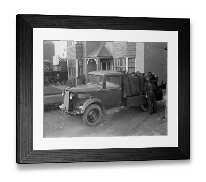 Framed Print : Coal delivery by one of the coal vans from H Salmon, Coal and Coke Merchants in